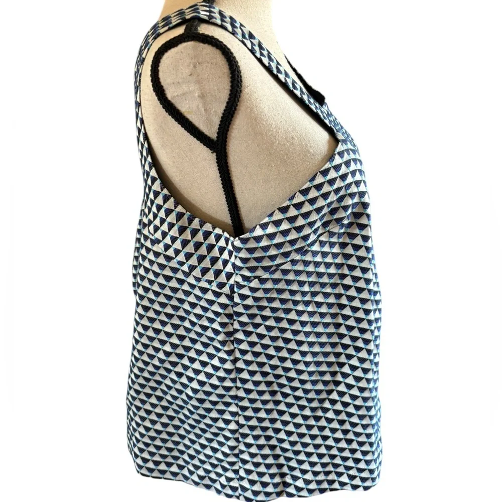 Anthropology HD in Paris Blue & White symmetric top size 14 - Picture 3 of 10